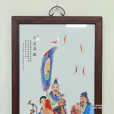 TRANH SỨ KHUNG GỖ - PHÚC LỘC THỌ TOÀN